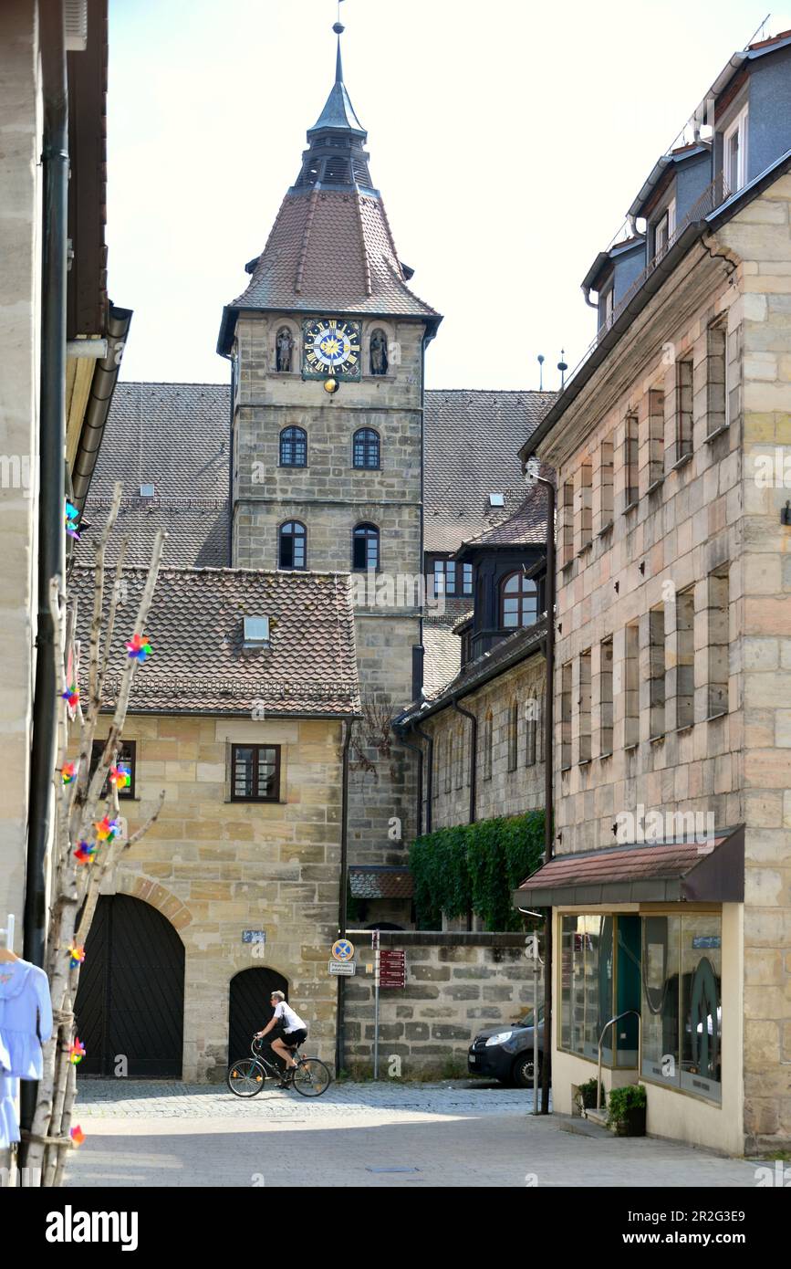 Am Universitätsgebäude von Altdorf, Steinhäuser, Turm, Tor, Mittelfranken, Bayern, Germania Foto Stock