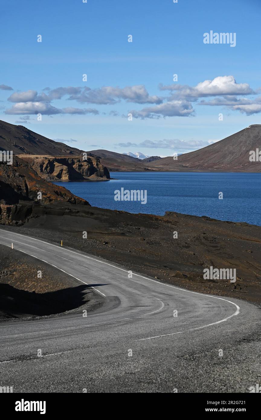 Strada 42 sulla penisola di Reykjanes, Islanda Foto Stock