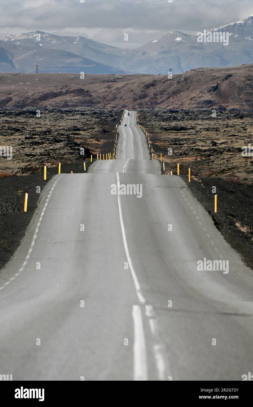Strada 42 sulla penisola di Reykjanes, Islanda Foto Stock