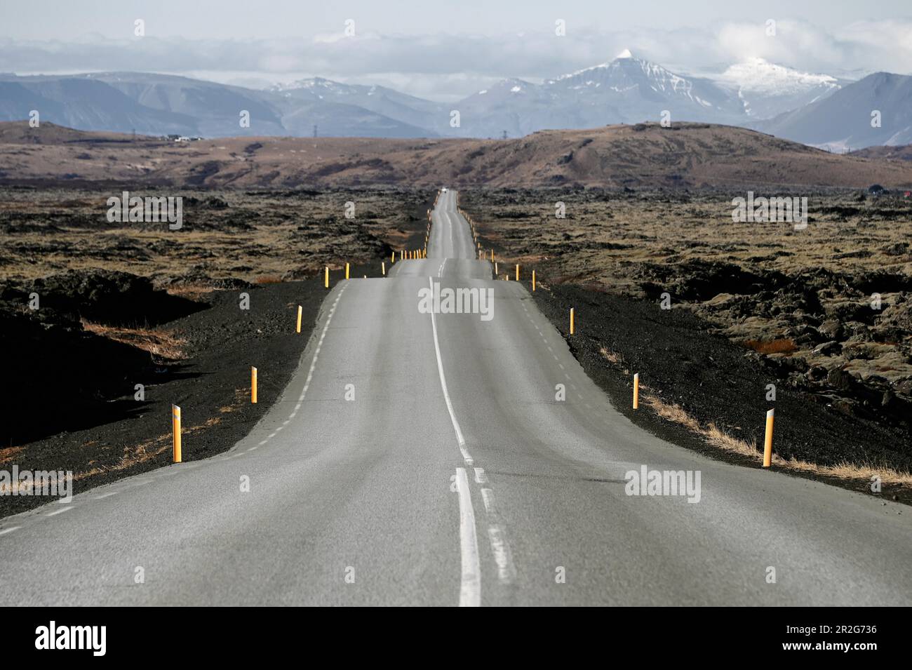 Strada 42 sulla penisola di Reykjanes, Islanda Foto Stock