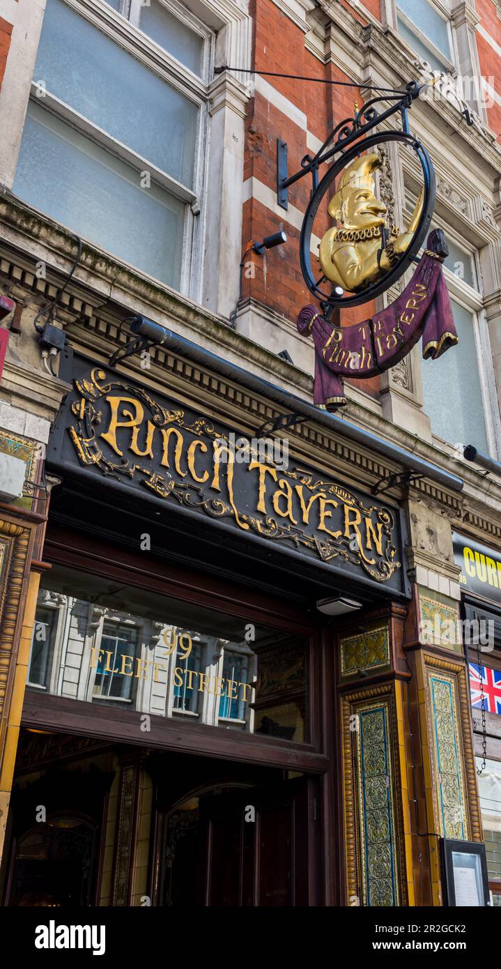 Ingresso alla City of London Punch Tavern Foto Stock