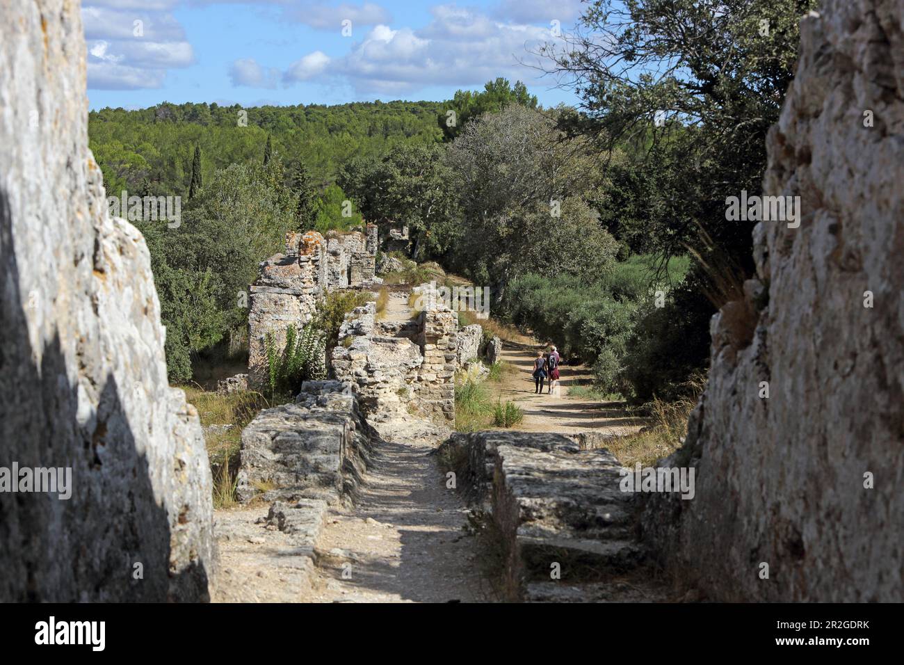L'acquedotto di Barbegal forniva acqua ai mulini di farina di Barbegal, Bouche-du-Rhone, Provence-Alpes-Cote d'Azur, Francia Foto Stock