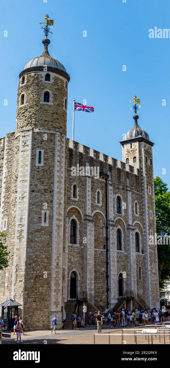 La Torre di Londra White Tower a Londra Foto Stock