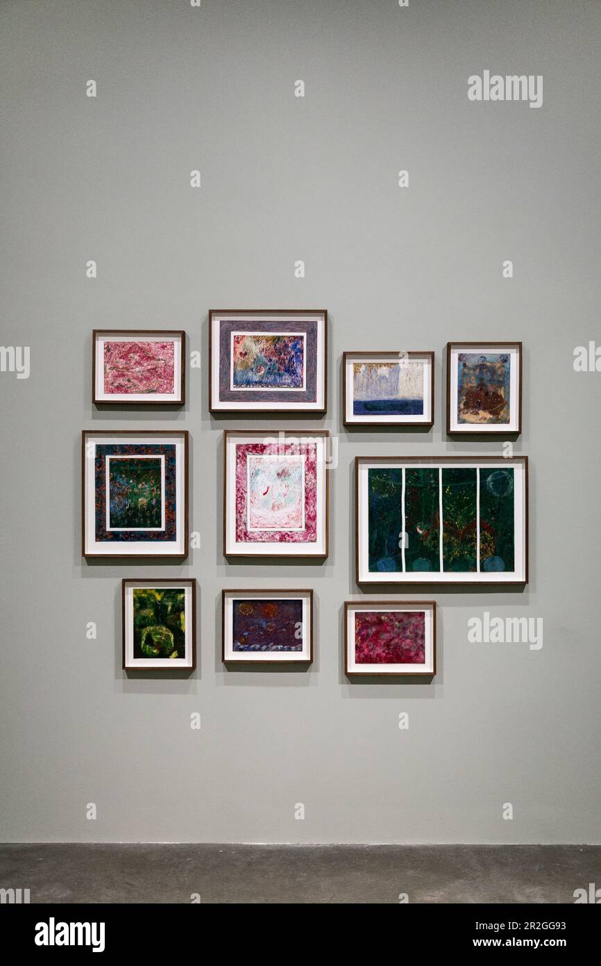 Galleria muro di opere di Mimi Lauter, mostra 'Ruach' al White Cube 2023, Bermondsey, Londra, Regno Unito Foto Stock