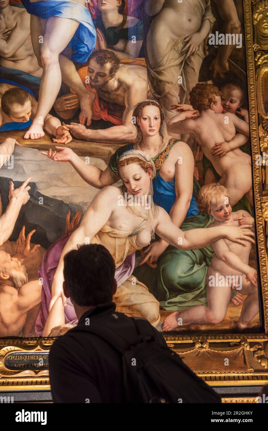 Dipinto di Angelo Bronzino, discesa di Cristo nel Limbo, Santa Croce dall'interno, Chiesa francescana, Firenze, Toscana, Italia, Europa Foto Stock