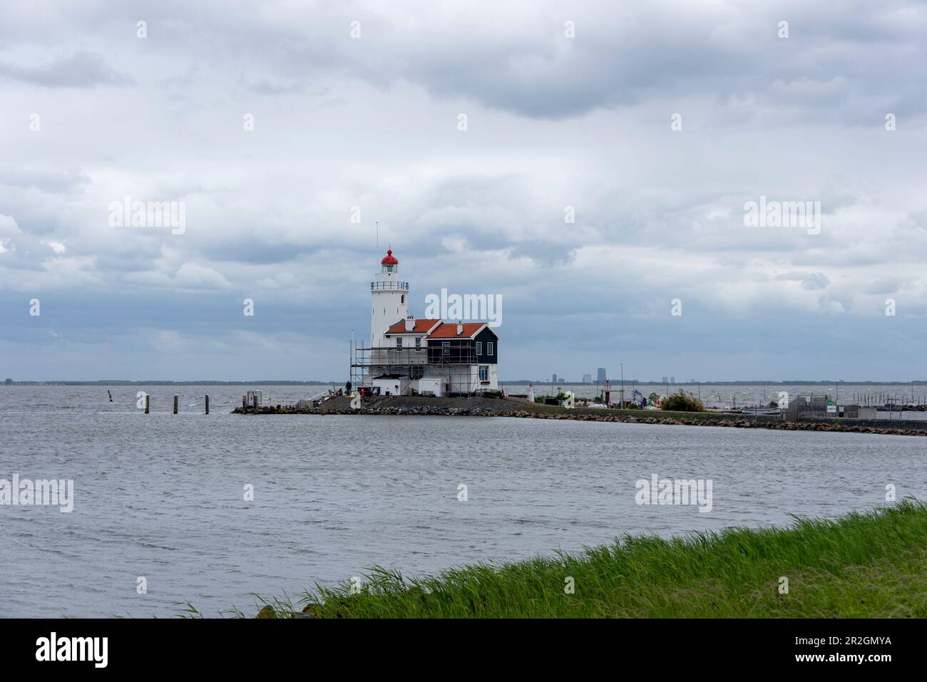 Faro, penisola di Marken, Waterland, Olanda del Nord, Paesi Bassi Foto Stock