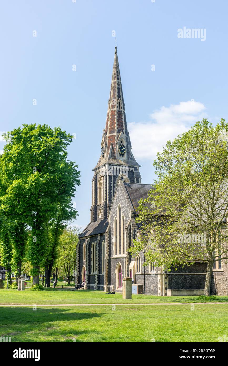 Christ Church Turnham Green in primavera, Turnham Green, Chiswick, London Borough of Hounslow, Greater London, Inghilterra, Regno Unito Foto Stock