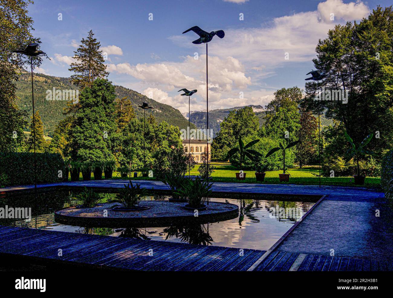 Giardino a tema "... E ancora così lontano" nel Kaiserpark, Bad Ischl, Austria superiore, Austria Foto Stock
