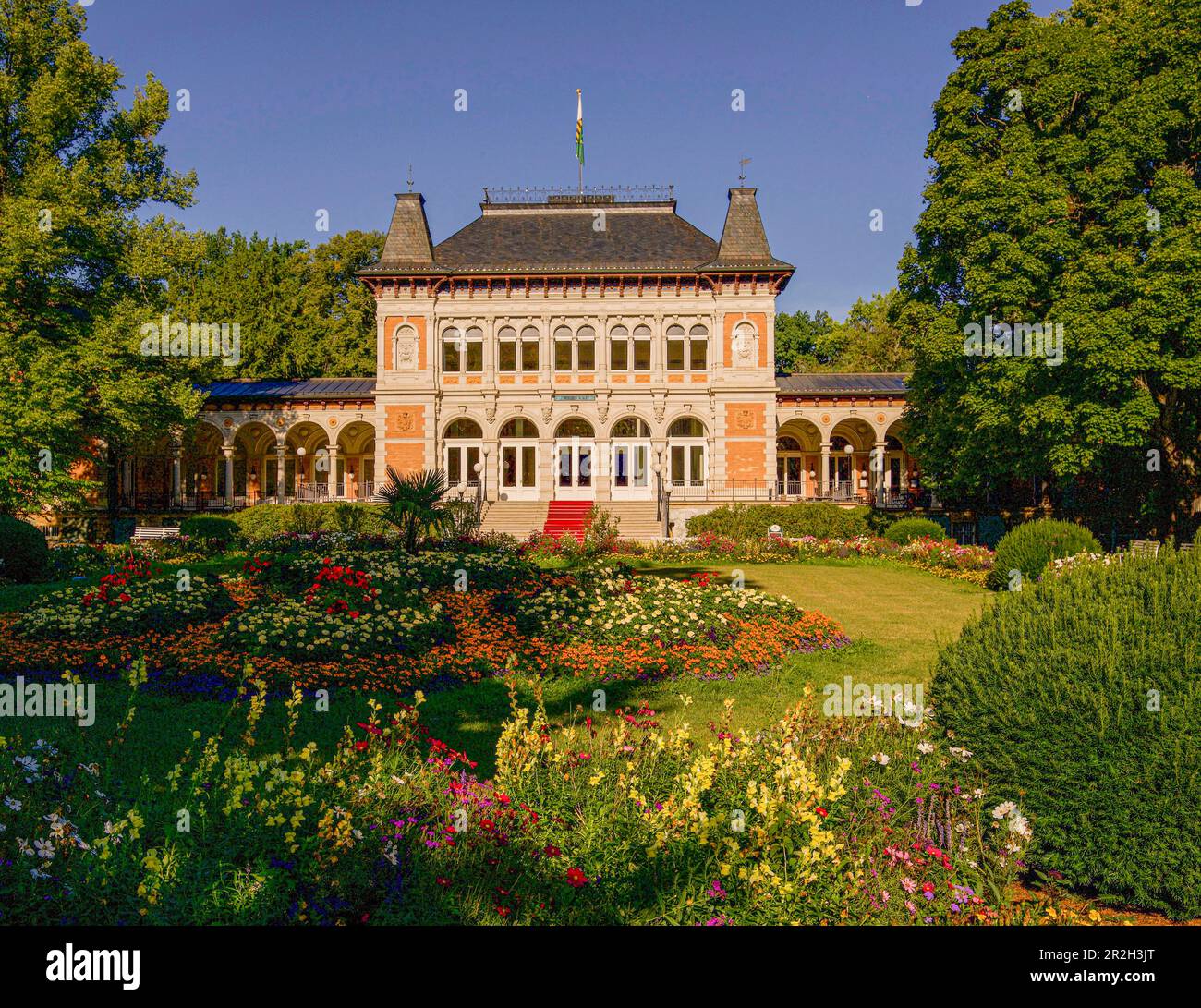 Kurhaus reale nel Kurpark, Bad Elster, Vogtland, Sassonia, Germania Foto Stock