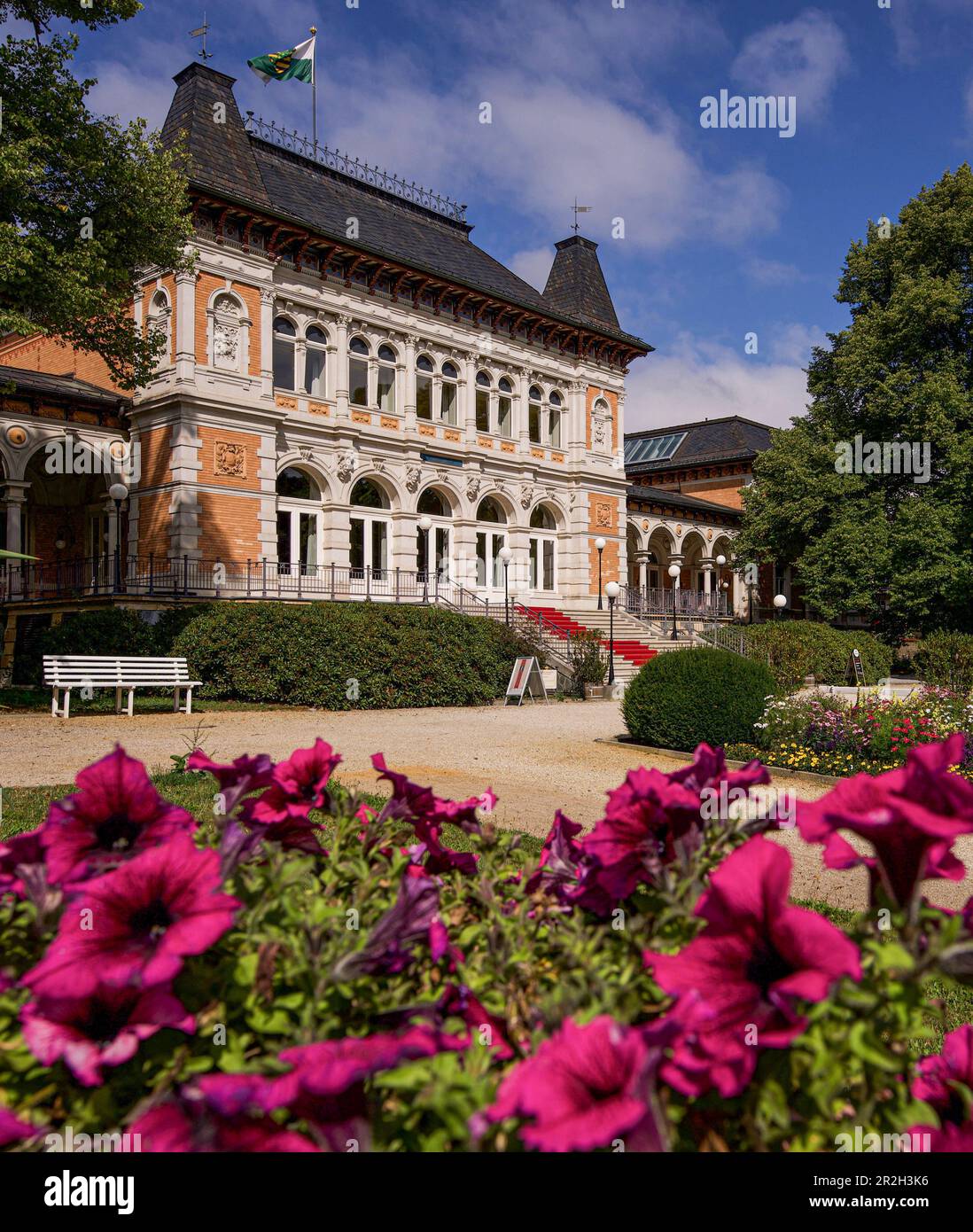 Kurhaus reale nel Kurpark, Bad Elster, Vogtland, Sassonia, Germania Foto Stock