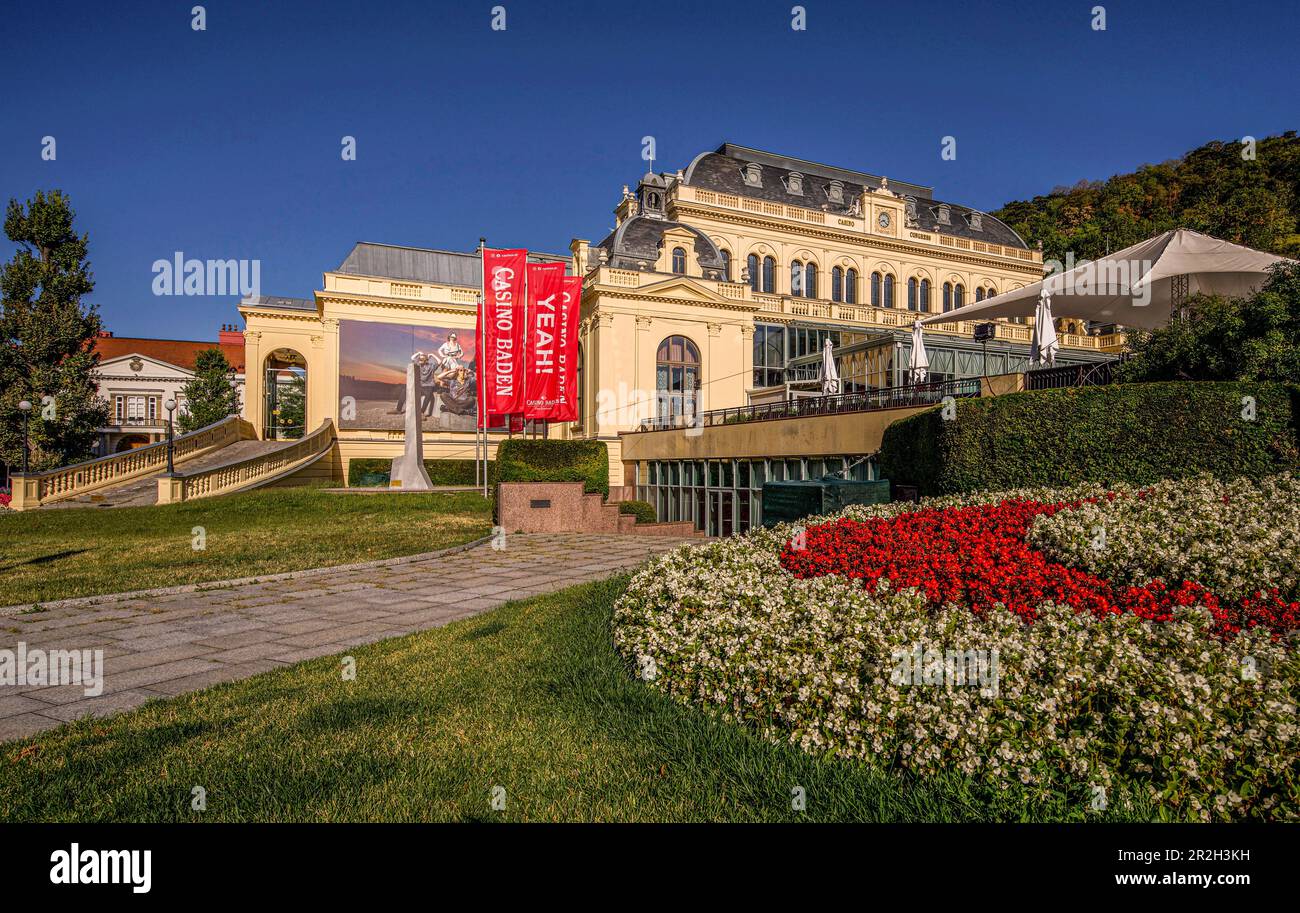 Casinò Congress nei giardini termali di Baden vicino a Vienna, bassa Austria, Austria Foto Stock