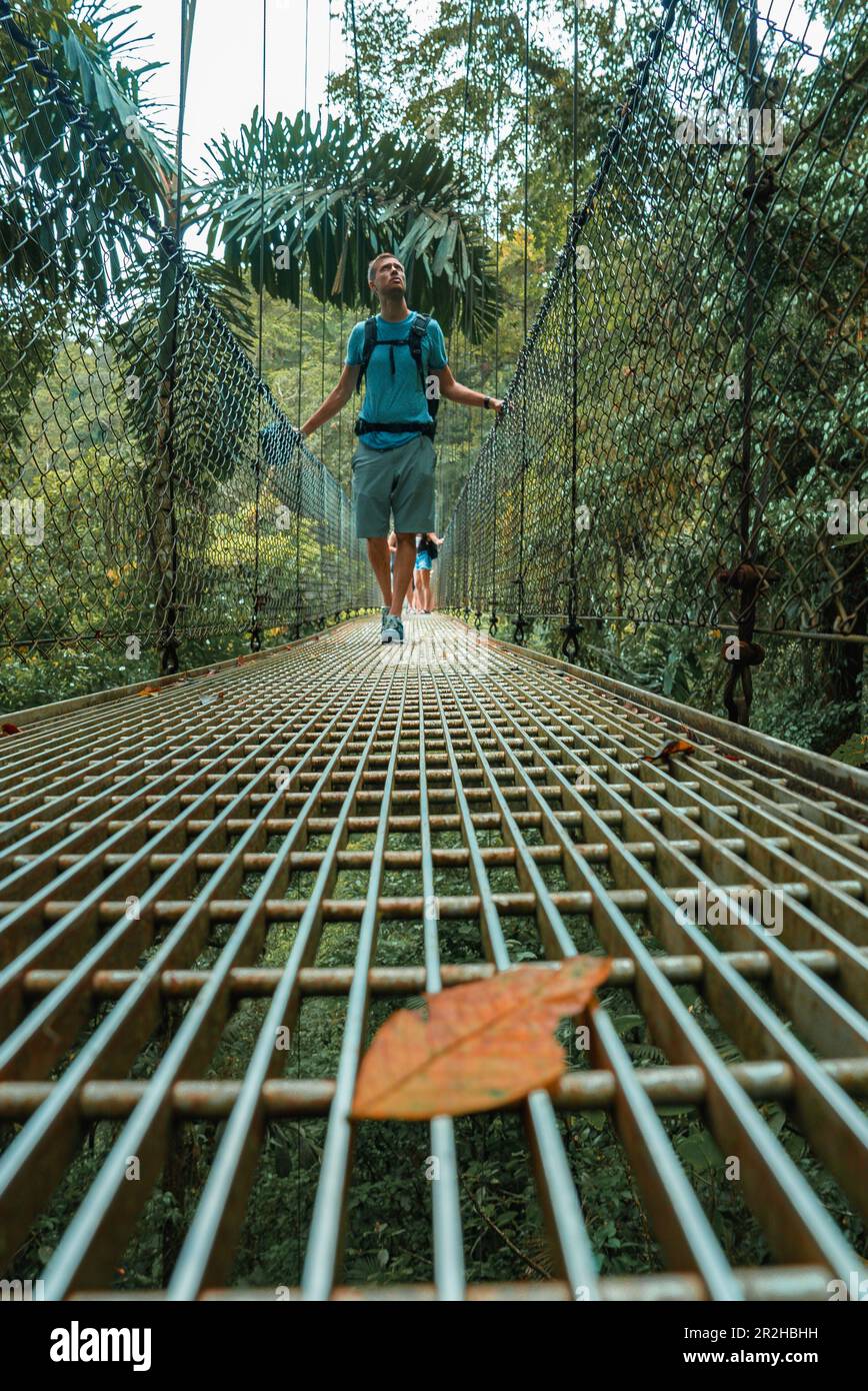 Escursioni nel verde giungla tropicale, Costa Rica, America Centrale Foto Stock