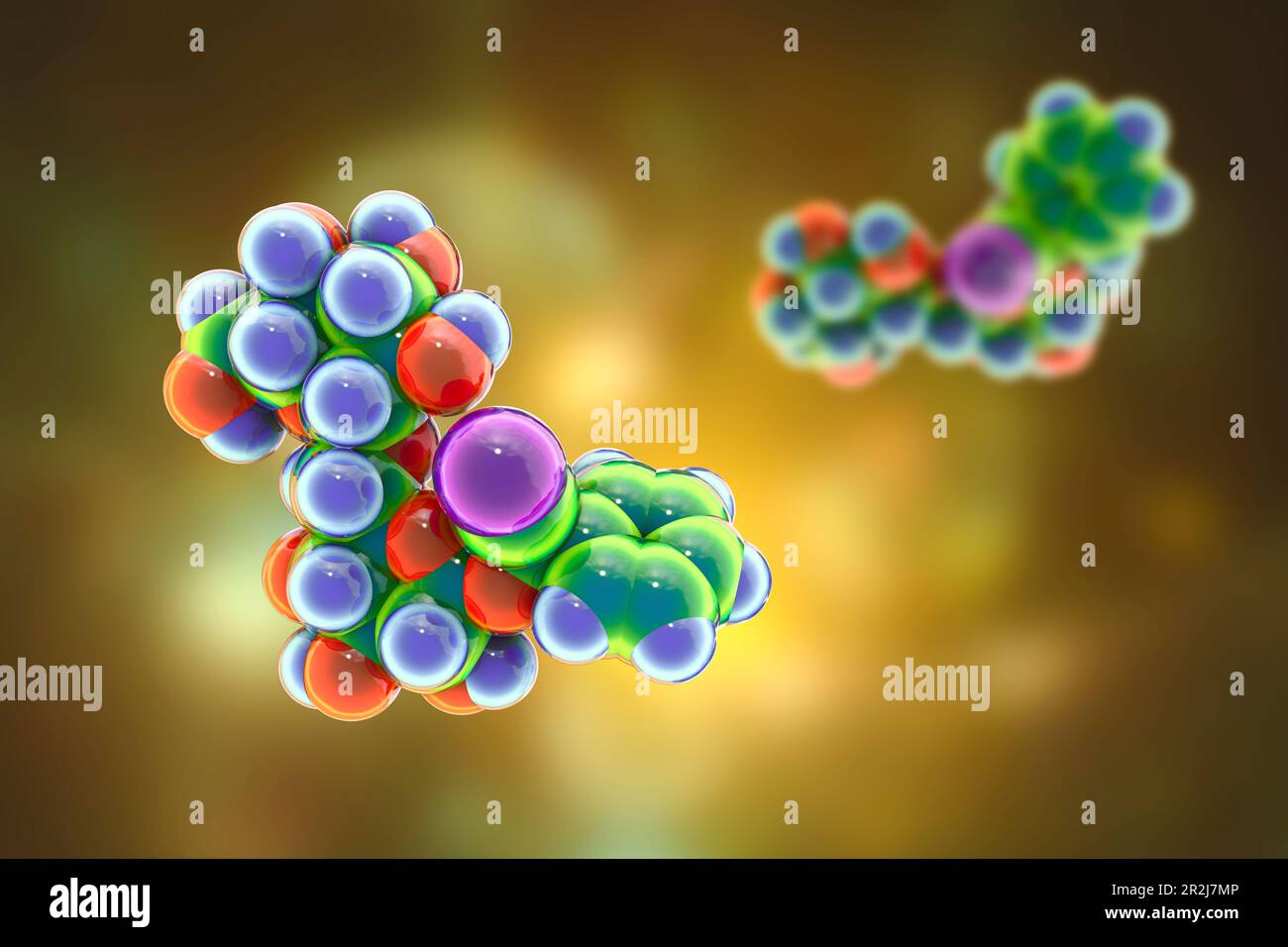 Modello molecolare di amigdalina, illustrazione Foto Stock