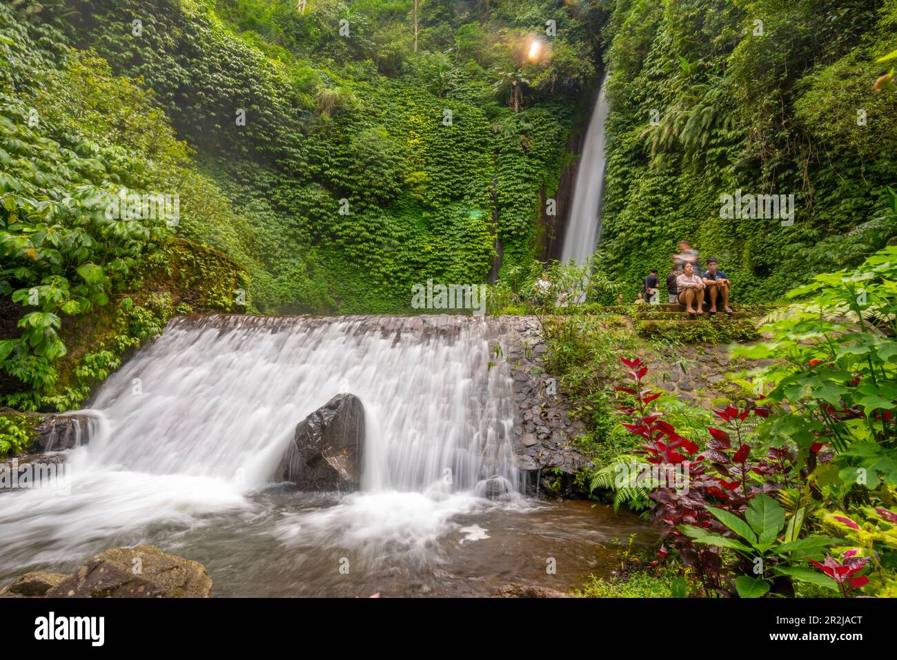 Vista della cascata Melanting, Kabupaten Buleleng, Gobleg, Bali, Indonesia, Asia sud-orientale, Asia Foto Stock
