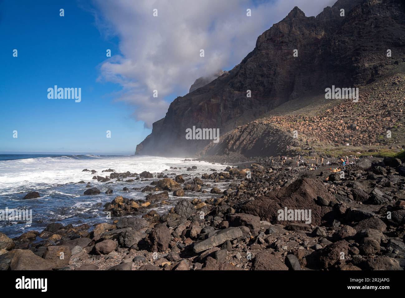 Spiaggia Playa del Inglés, Valle Gran Rey, la Gomera, Isole Canarie, Spagna Foto Stock