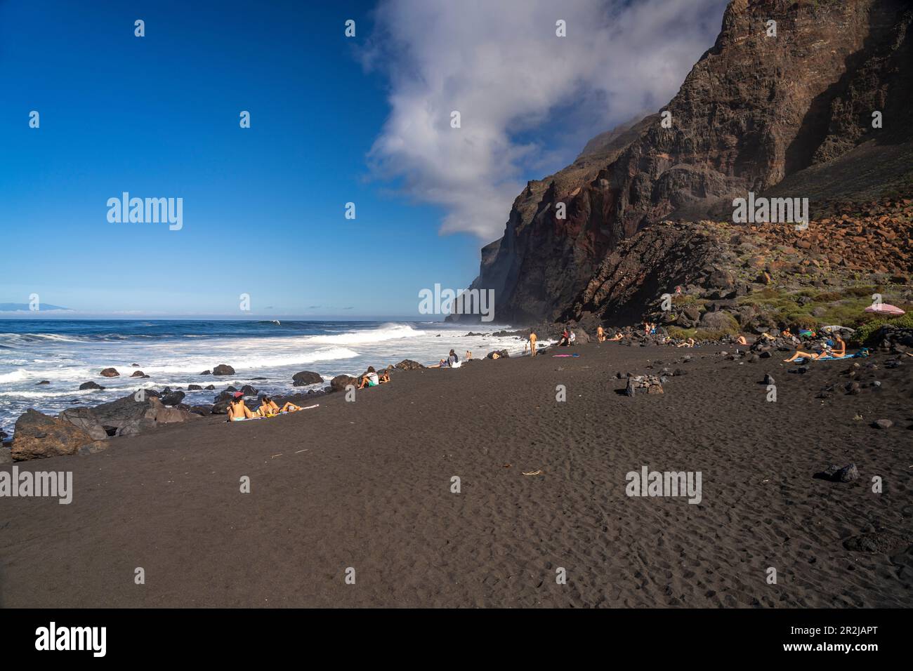 Spiaggia Playa del Inglés, Valle Gran Rey, la Gomera, Isole Canarie, Spagna Foto Stock