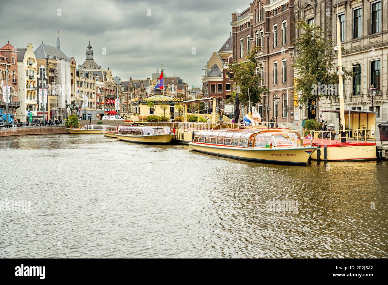 I canali di Amsterdam. Foto Stock
