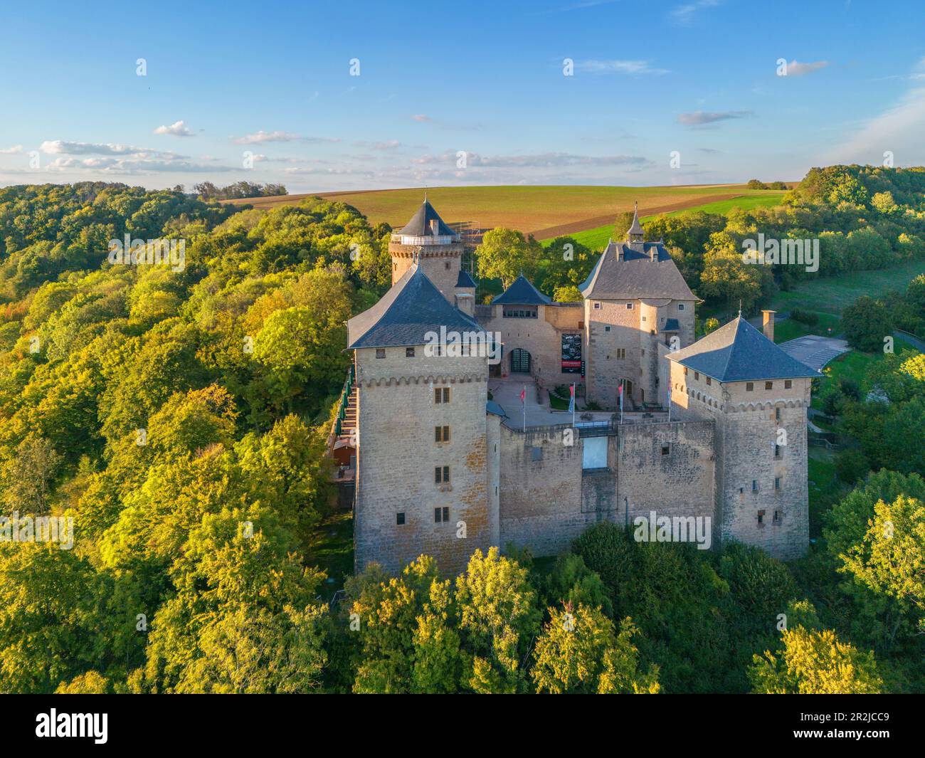 Chateau Malbrouck a Manderen, Mosella, Lorena, Grand Est, Alsazia-Champagne-Ardenne-Lorena, Francia Foto Stock