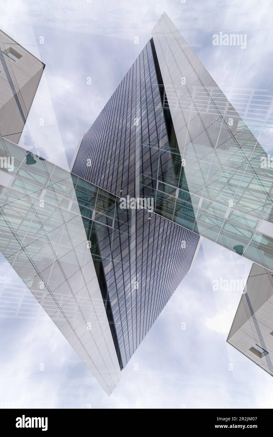 Architettura moderna con un motivo astratto a Berlino, Germania. Foto Stock