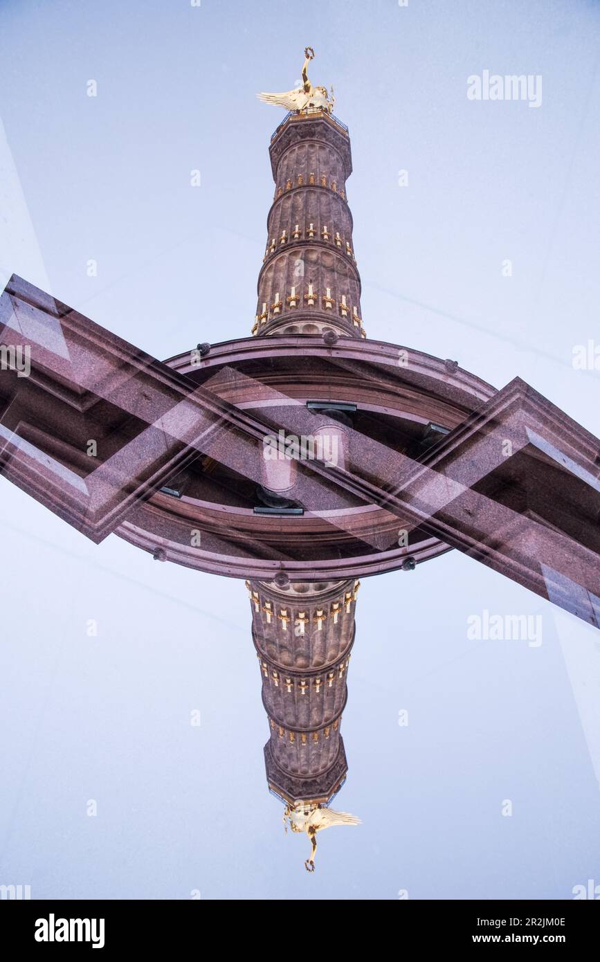 Doppia esposizione della Brandenburger Tor a Berlino, Germania. Foto Stock