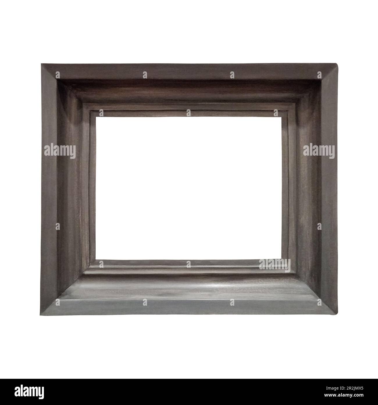 Cornice fotografica spessa grigio scuro modello contemporaneo semplice e moderno di stile rettangolare isolato Foto Stock