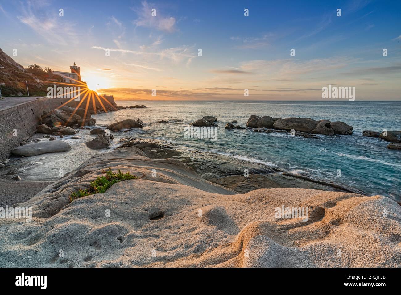 La costa di Capo d'Orlando, Messina, Sicilia, Italia, Europa Foto Stock