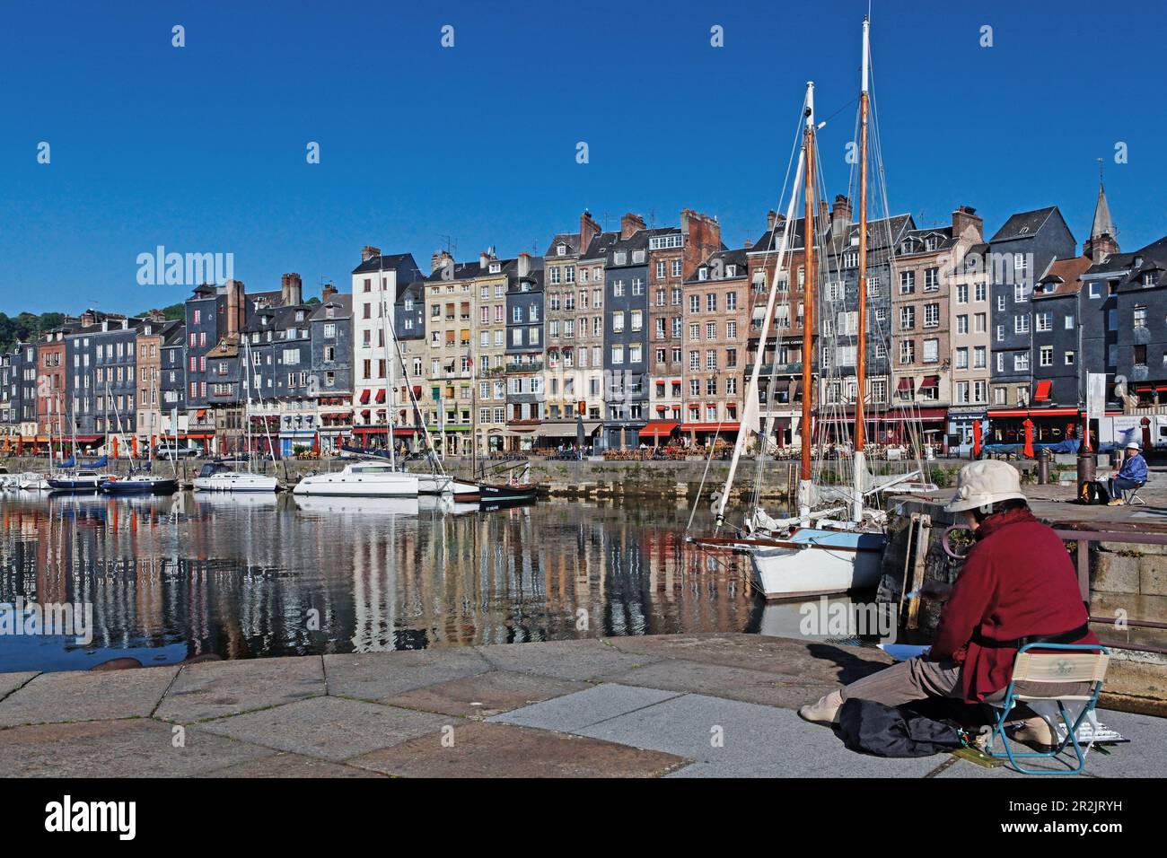 Vieux Bassin è la parte vecchia del porto di Honfleur, Bassa Normandia, Normandia, Francia Foto Stock