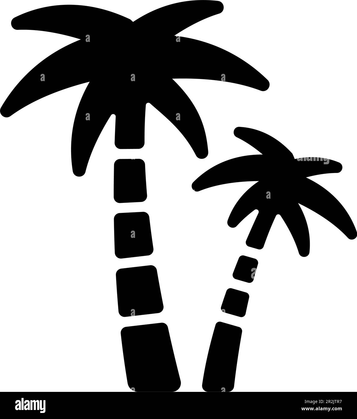 Immagine dell'icona vettoriale dell'albero di palma ( spiaggia, vacanza ) Illustrazione Vettoriale