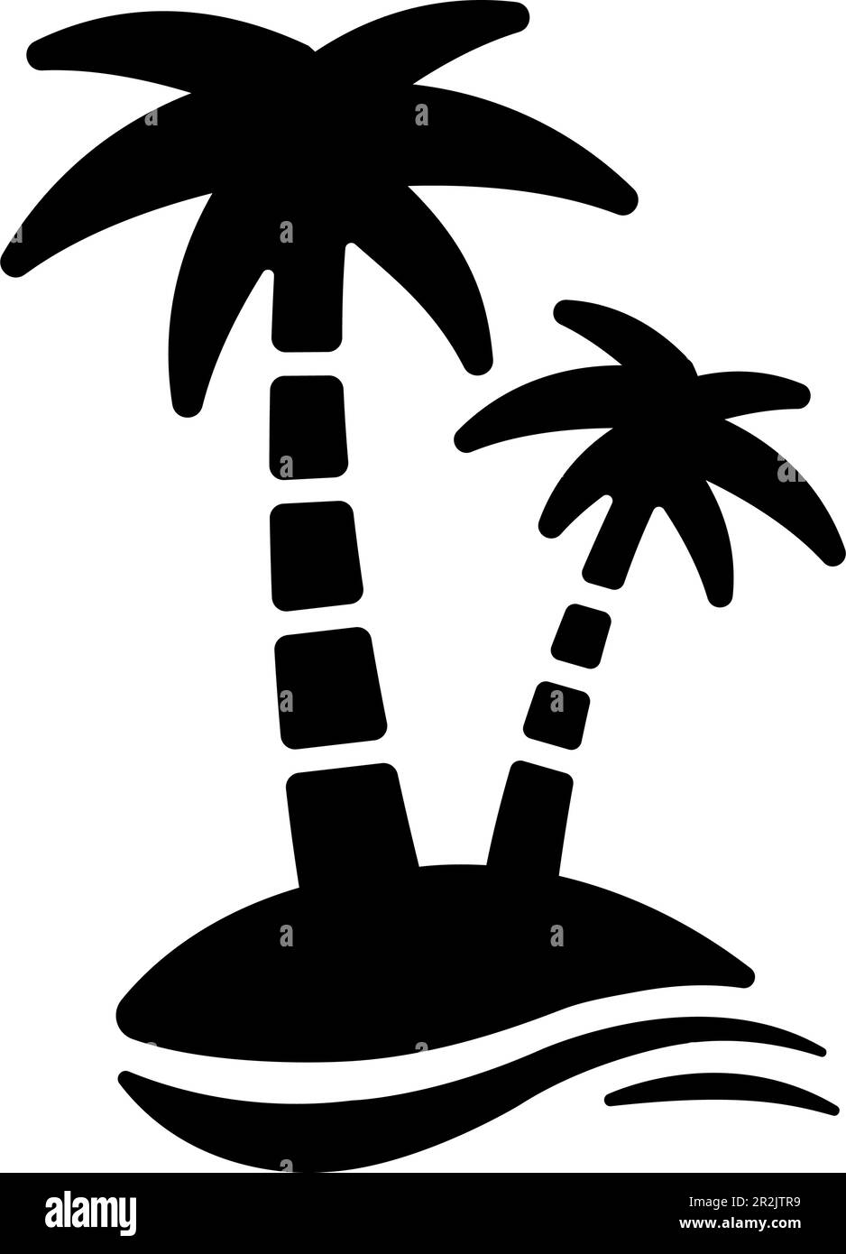 Immagine dell'icona vettoriale dell'albero di palma ( spiaggia, vacanza ) Illustrazione Vettoriale