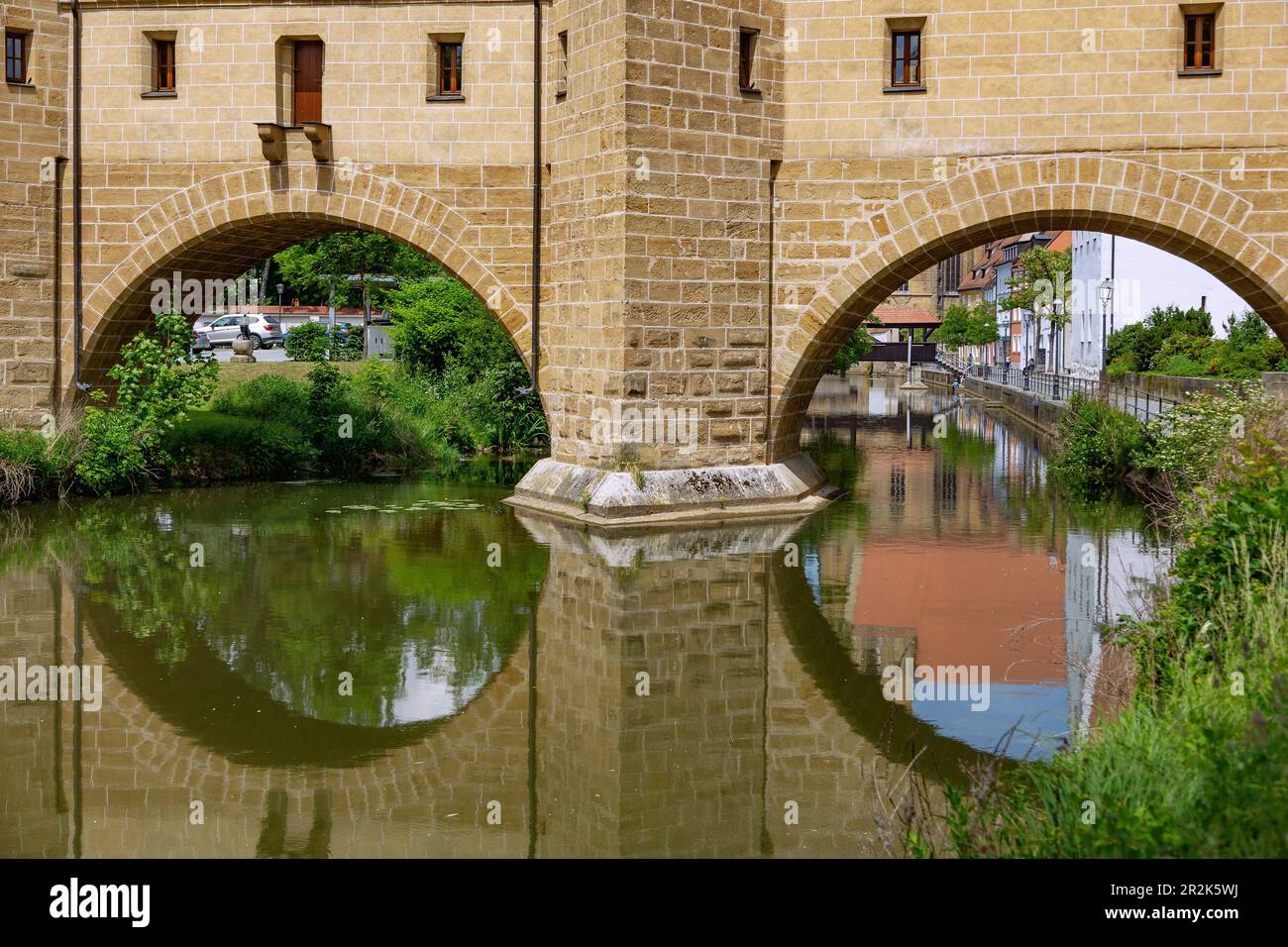 Amberg, porta d'acqua, occhiali da città Foto Stock