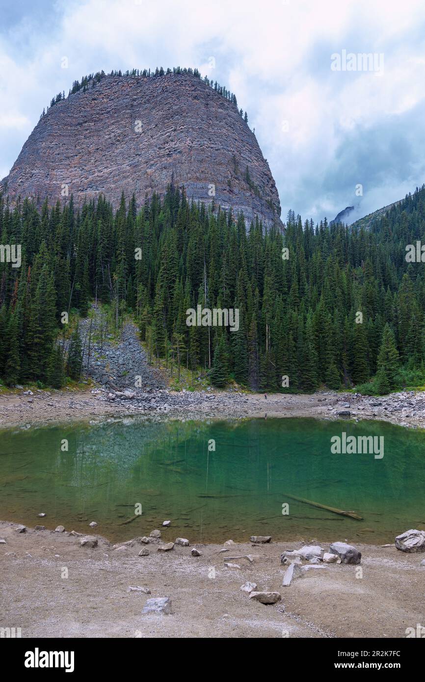 Banff National Park, Lake Louise, Plain of Six Glaciers Trail, Mirror Lake Foto Stock