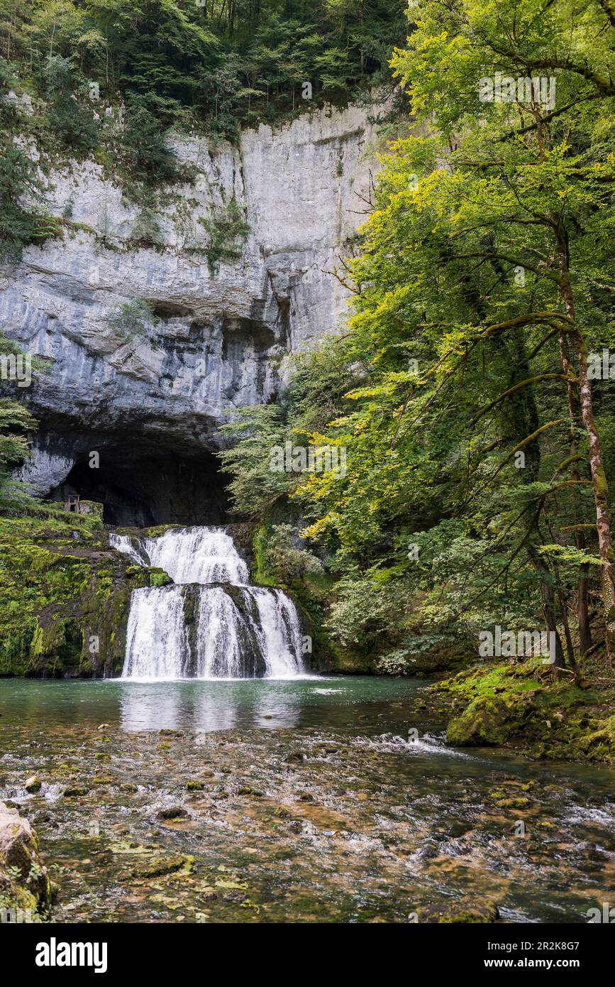 Source du Lison, Nans-sous-Sainte-Anne, dipartimento del Doubs, Borgogna-Franche-Comté, Giura, Francia Foto Stock