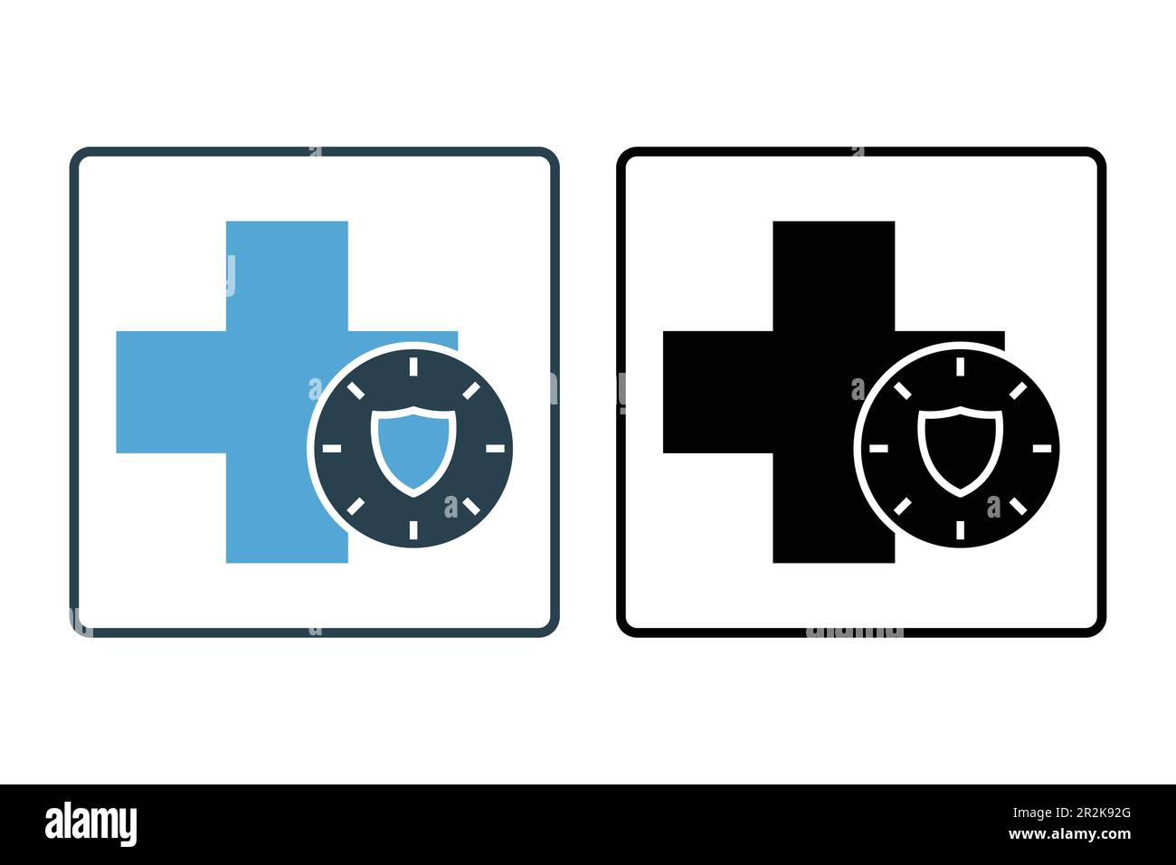 Concetto di assicurazione a lungo termine icona. Tipo di assicurazione sanitaria, Assistenza medica dopo un incidente sul lavoro. Design a icone solido. Semplice disegno vettoriale editabl Illustrazione Vettoriale