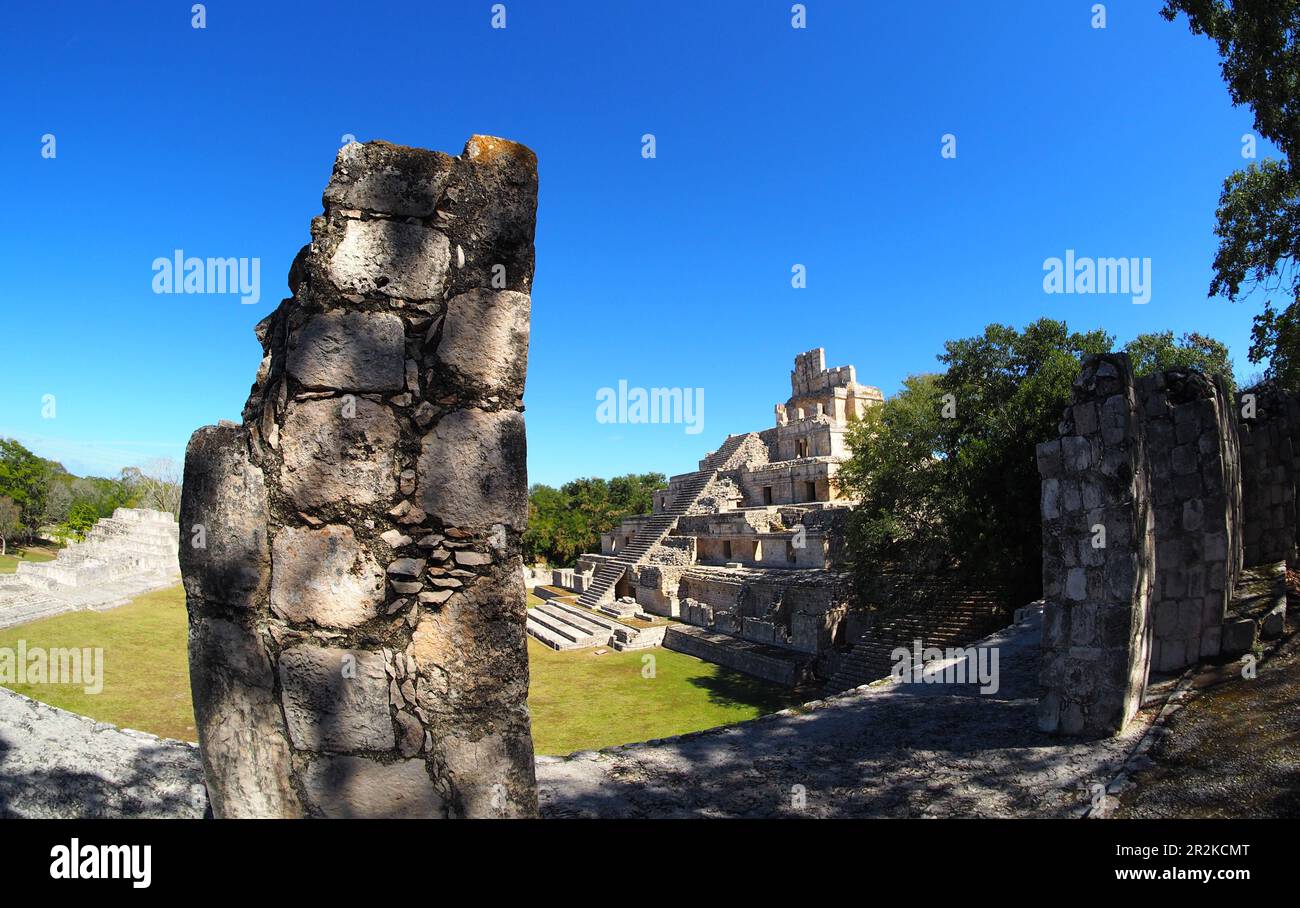 Scavi maya Edzna, Yucatan, Messico Foto Stock