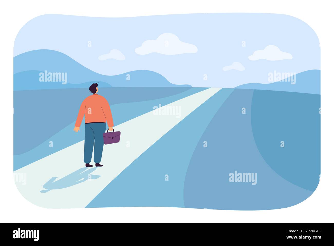 Uomo d'affari sulla strada per nuove opportunità di carriera Illustrazione Vettoriale