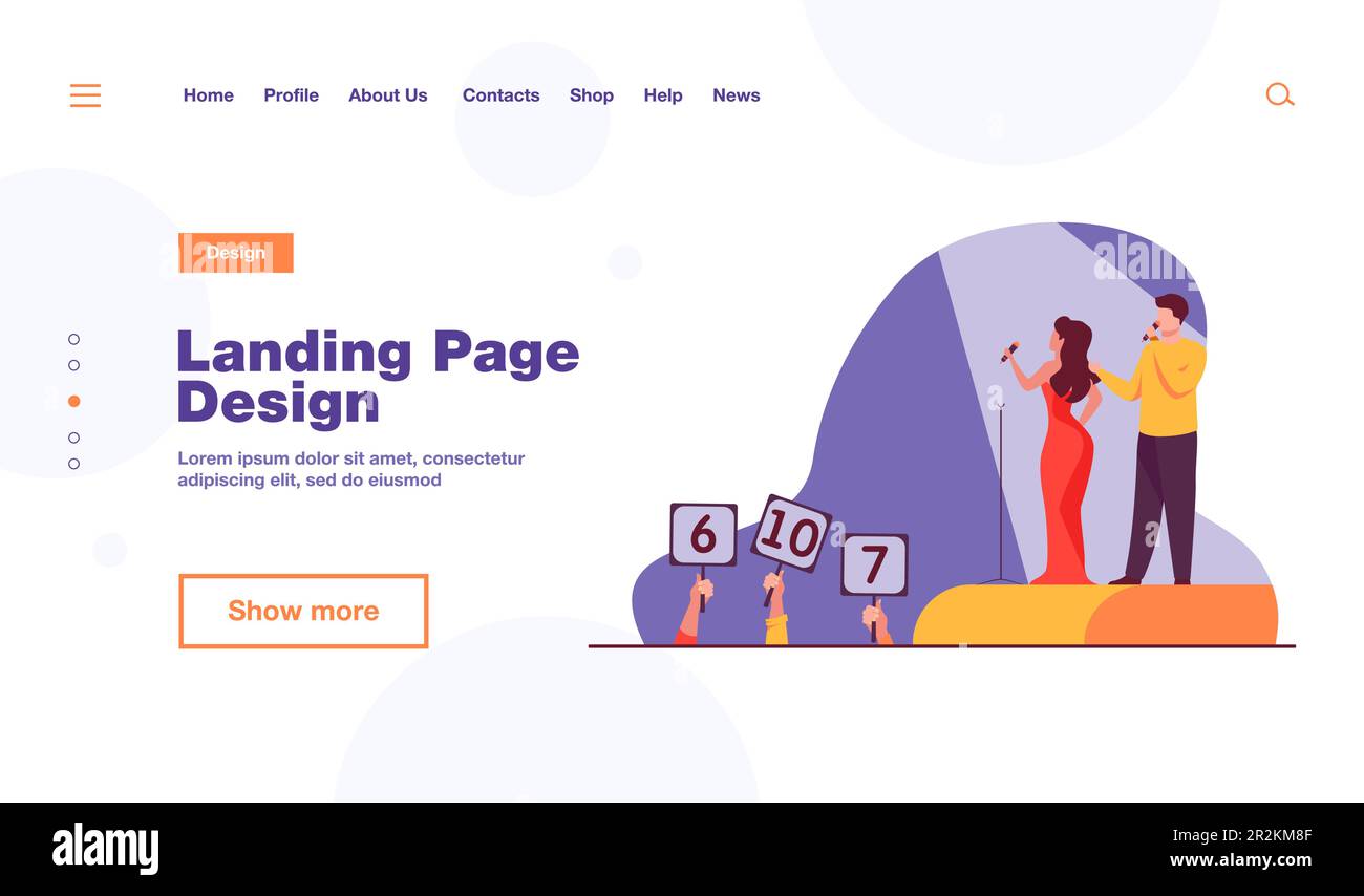 Duet cantare sul palco Illustrazione Vettoriale