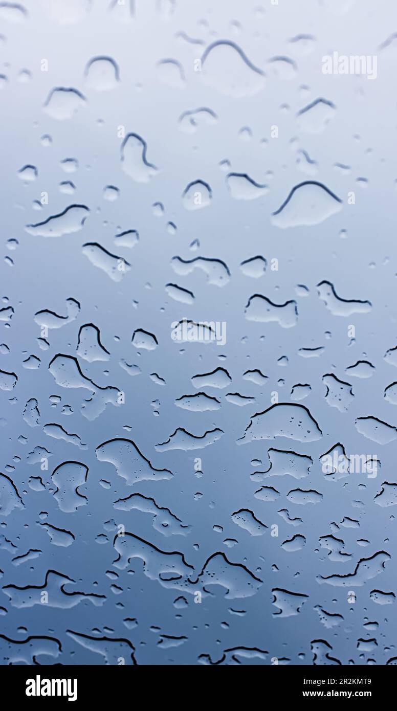 Gocce di acqua sul vetro. Foto Stock