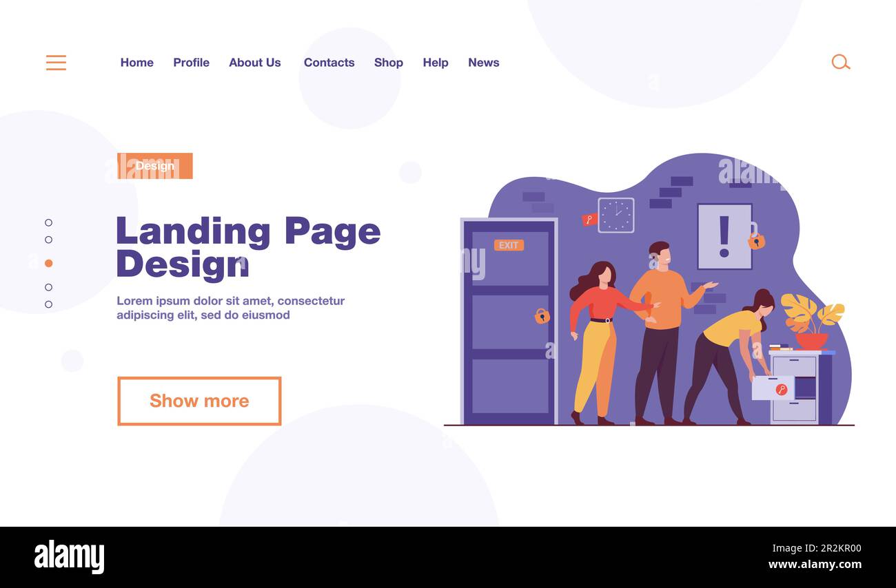 Gruppo di amici in cerca di chiave Illustrazione Vettoriale