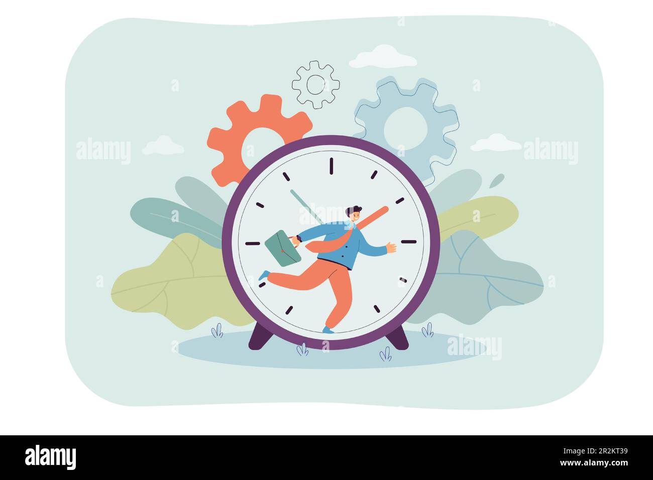 Un buon lavoratore in ufficio con la valigetta che va a lavorare presto Illustrazione Vettoriale Un buon lavoratore in ufficio con la valigetta che va a lavorare presto Illustrazione Vettoriale