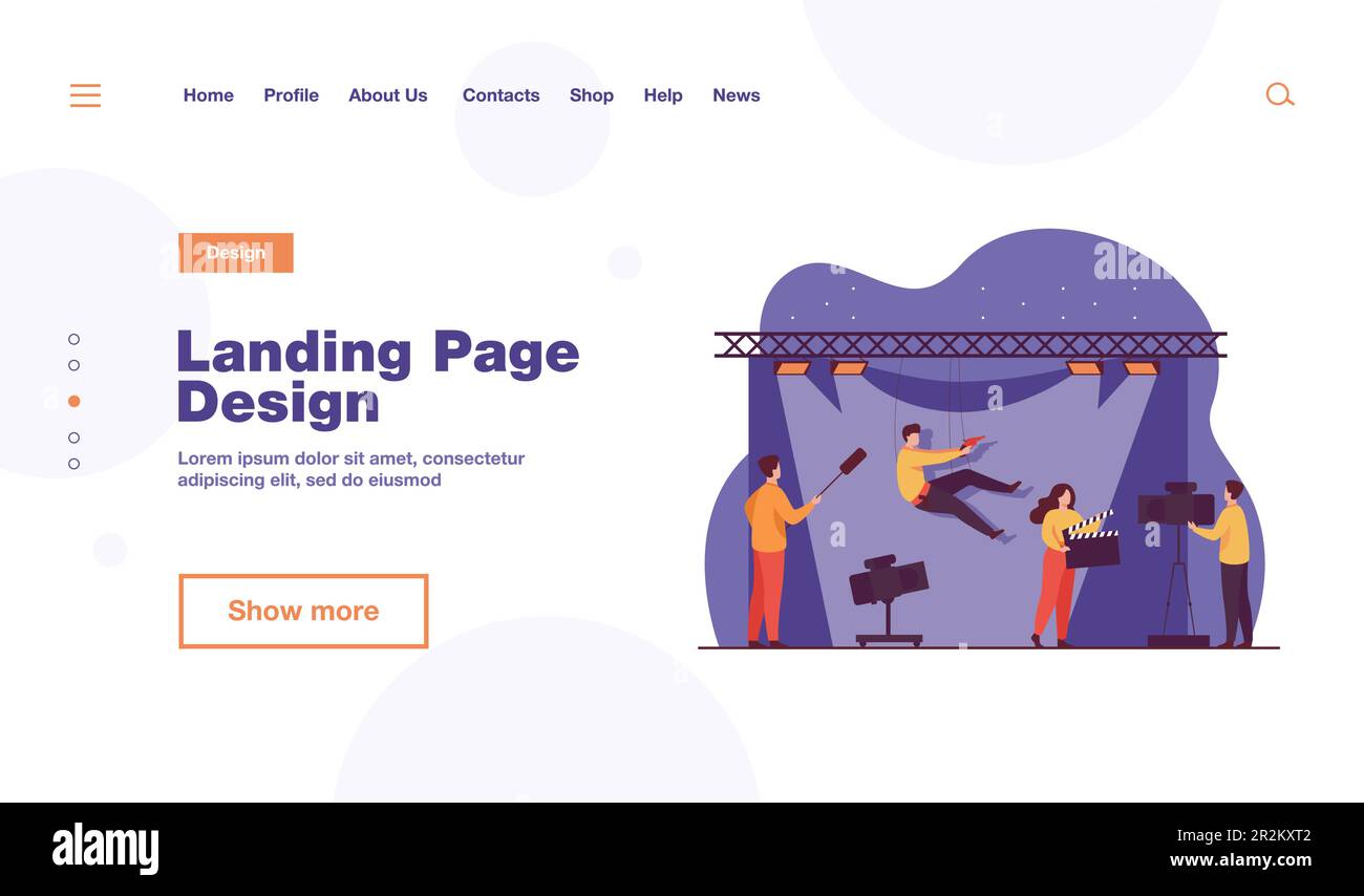 Riprese di squadra con scene d'azione e acrobazie Illustrazione Vettoriale