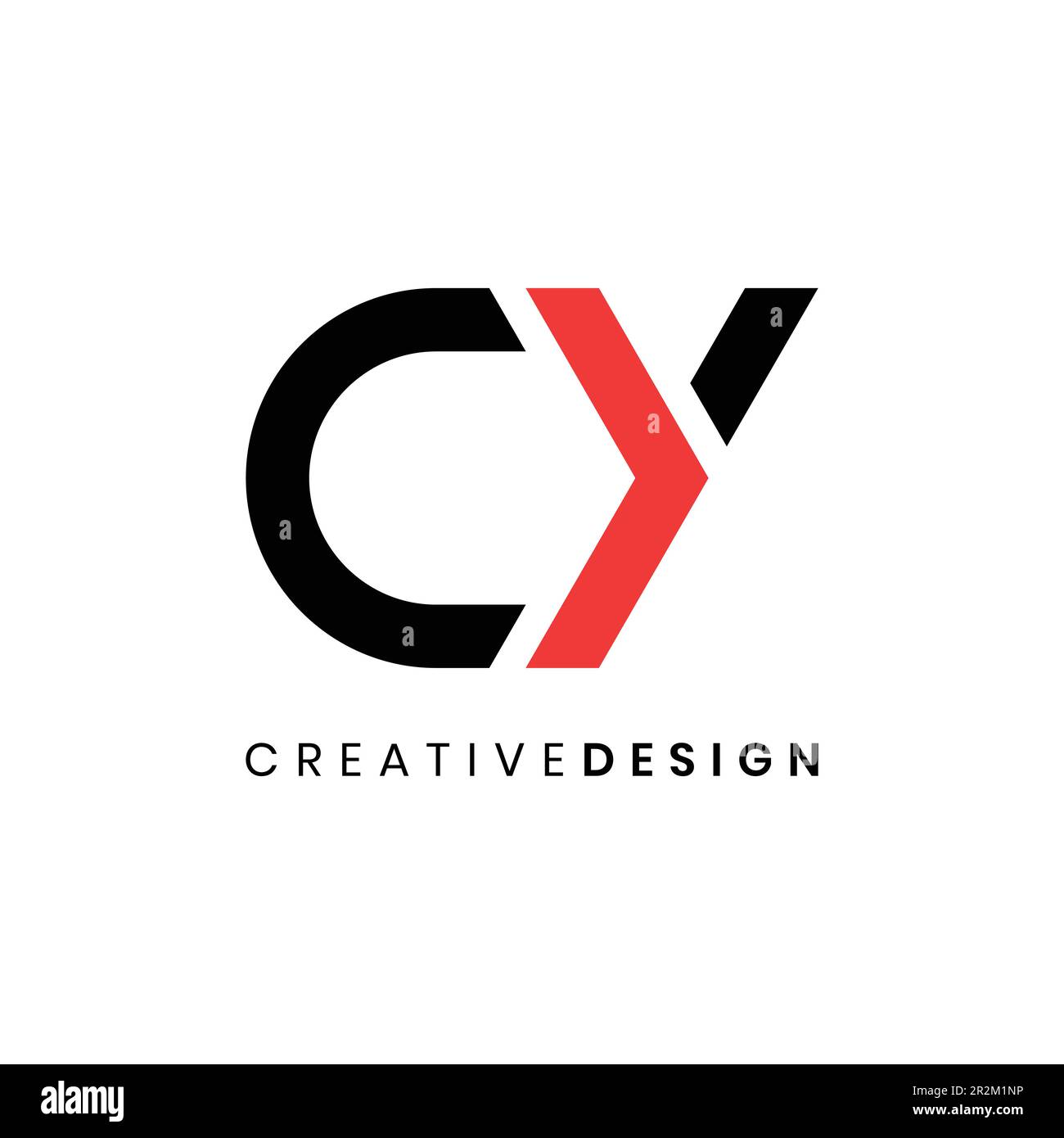 Creativo lettera moderna CY logo design vettoriale con concetto di freccia Illustrazione Vettoriale
