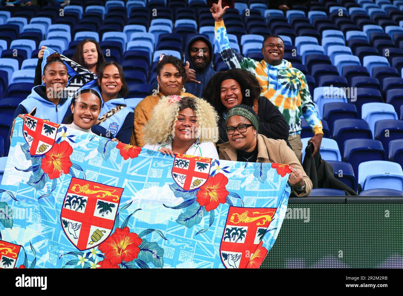 20th maggio 2023; Allianz Stadium, Sydney, NSW, Australia: Super Rugby Pacific, NSW Waratahs contro Fijian Drua; i fan di Fijian Dru sostengono la loro squadra Credit: Action Plus Sports Images/Alamy Live News Foto Stock