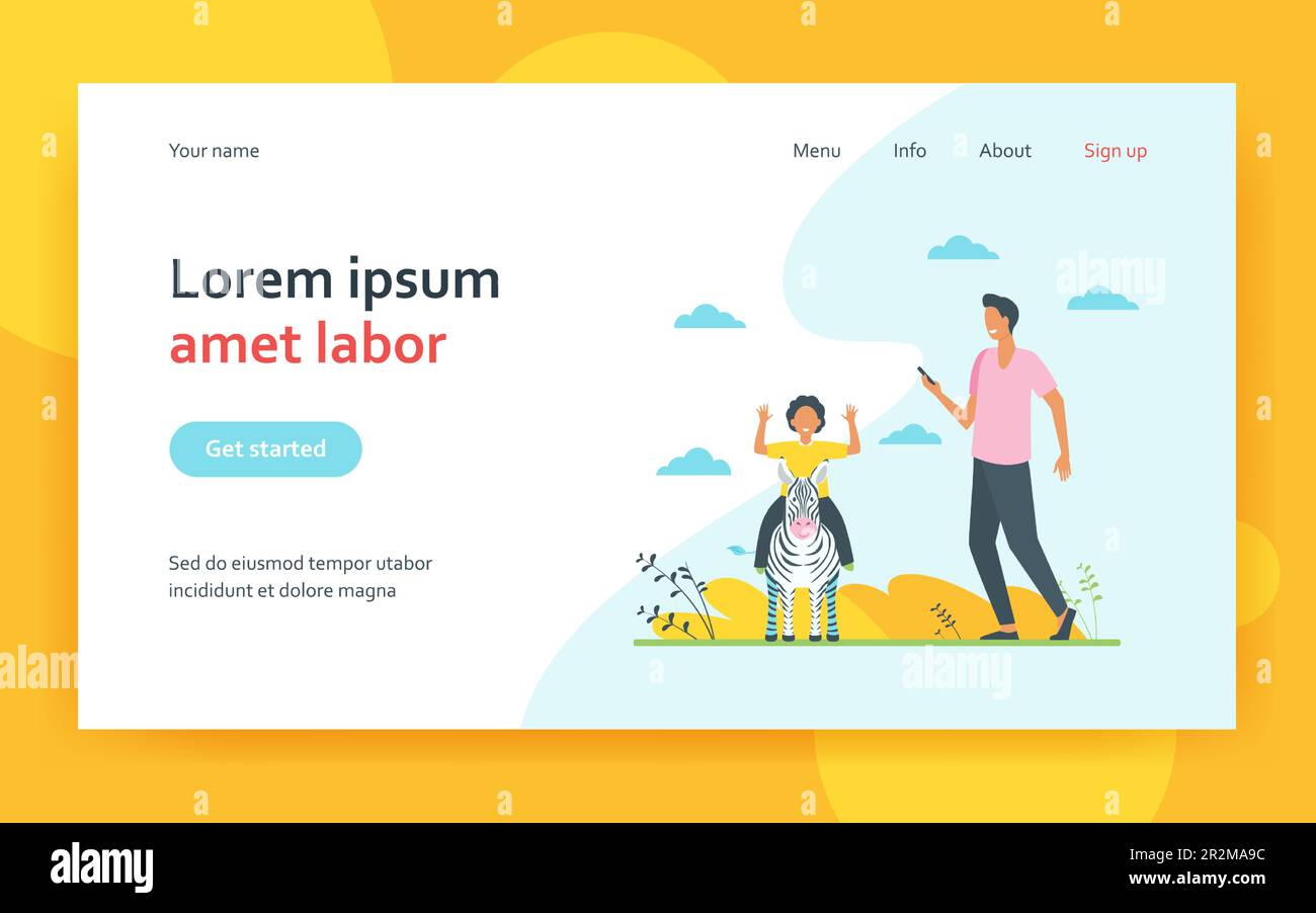 Papà e bambino che si divertano con le attività all'aperto Illustrazione Vettoriale