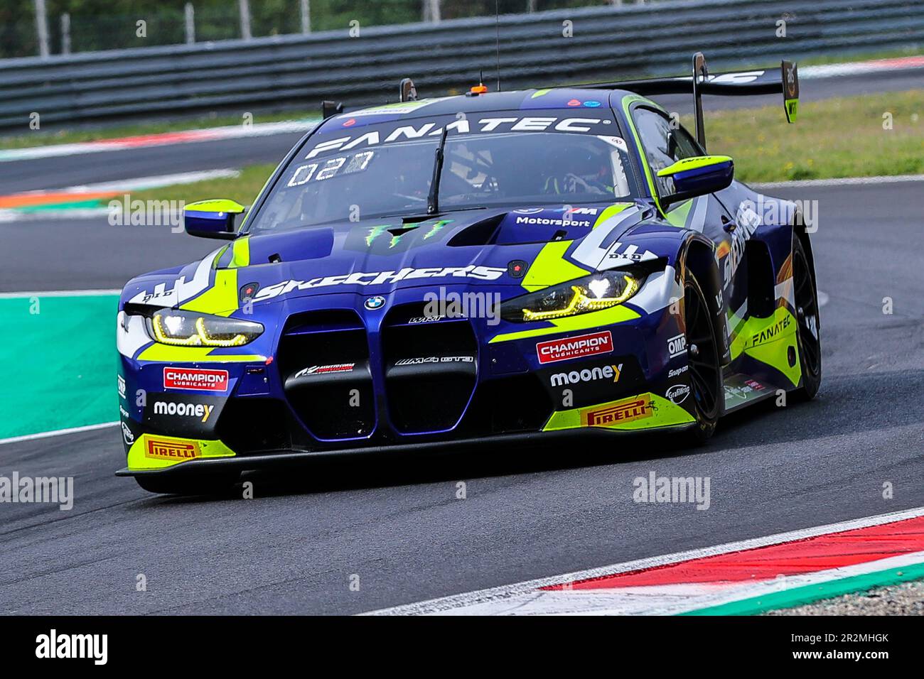 BMW M4 GT3 del Team WRT di Valentino Rossi, Maxime Martin e Augusto Farfus guidano durante il Fanatec GT World Challenge Europe Monza all'Autodromo Nazionale di Monza. Foto Stock