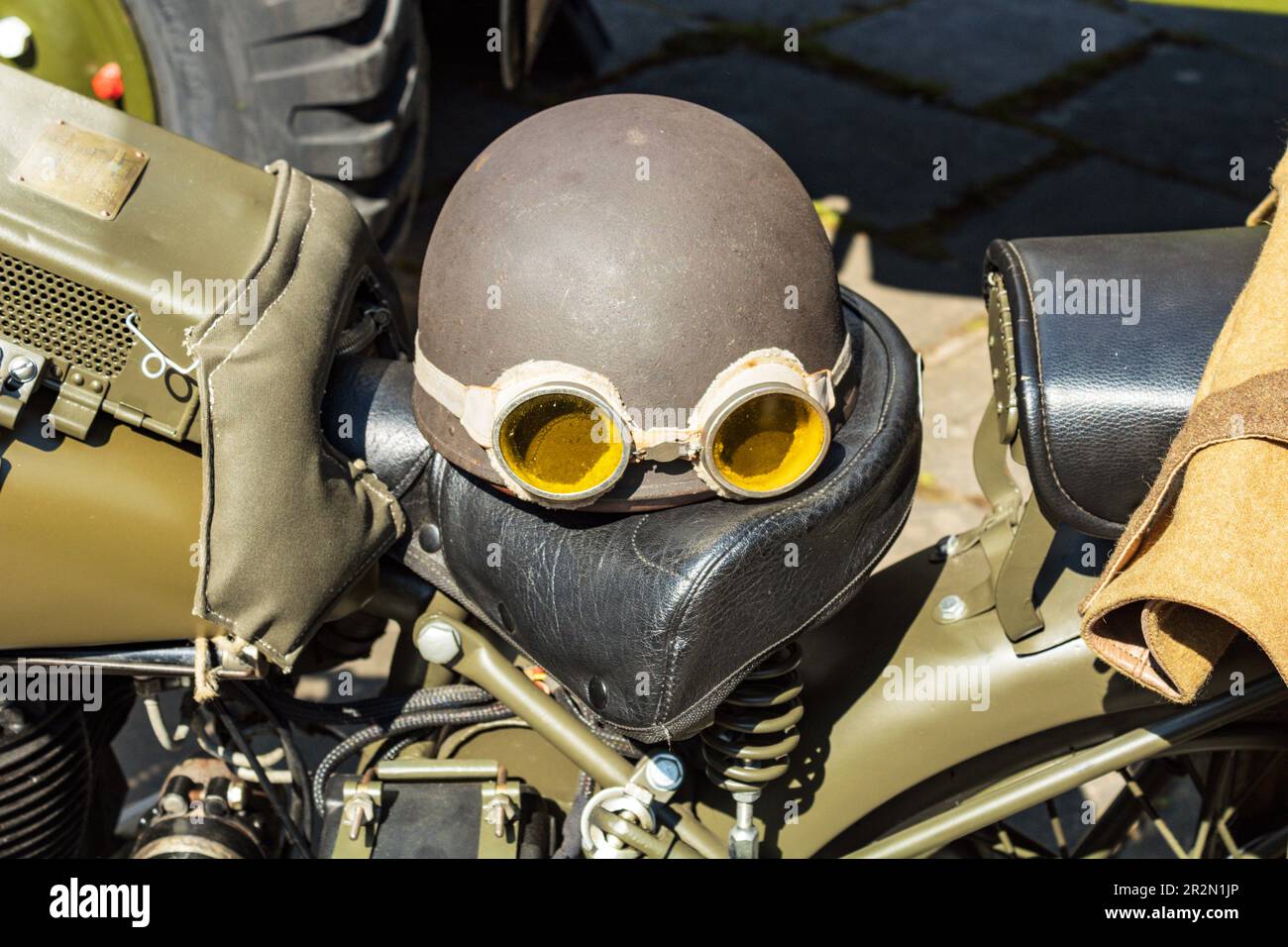 Moto militare BSA. Haworth 1940's Weekend 2023. Foto Stock
