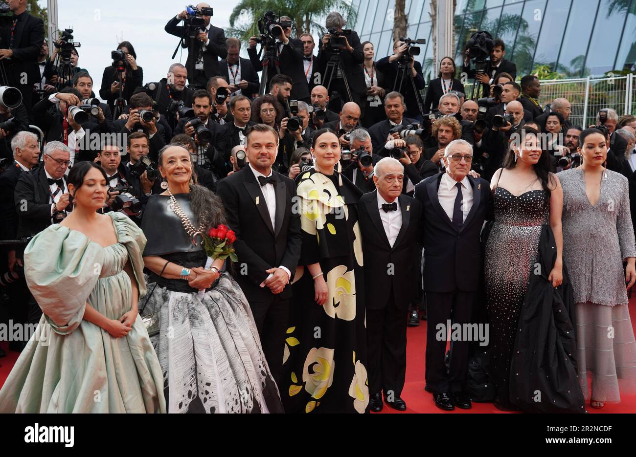 Cannes, Cannes, Francia. 20th maggio, 2023. Il regista MARTIN SCORSESE, gli attori LEONARDO DICAPRIO, ROBERT DE NIRO e il resto del cast partecipano alla proiezione e all'evento di red carpet per il film "Killers of the Flower Moon", diretto da Martin Scorsese, Che sarà presentato fuori concorso, durante il 76th° festival annuale del cinema di Cannes al Palais des Festivals il 20 maggio 2023 a Cannes, Francia. (Credit Image: © Alexandra Fechete/ZUMA Press Wire) SOLO PER USO EDITORIALE! Non per USO commerciale! Foto Stock