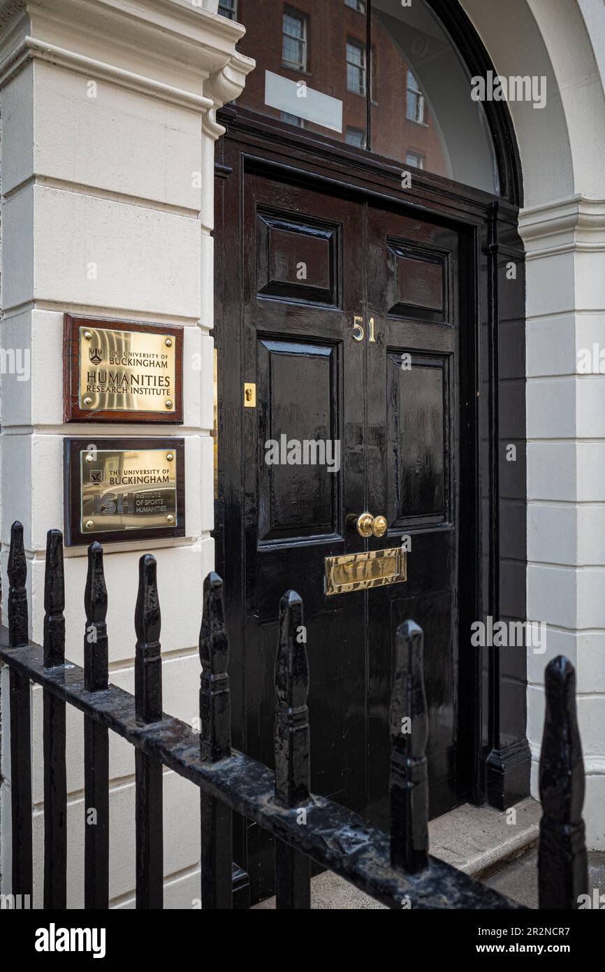 University of Buckingham Humanities Research Institute in Gower Street a Bloomsbury, nel centro di Londra Foto Stock