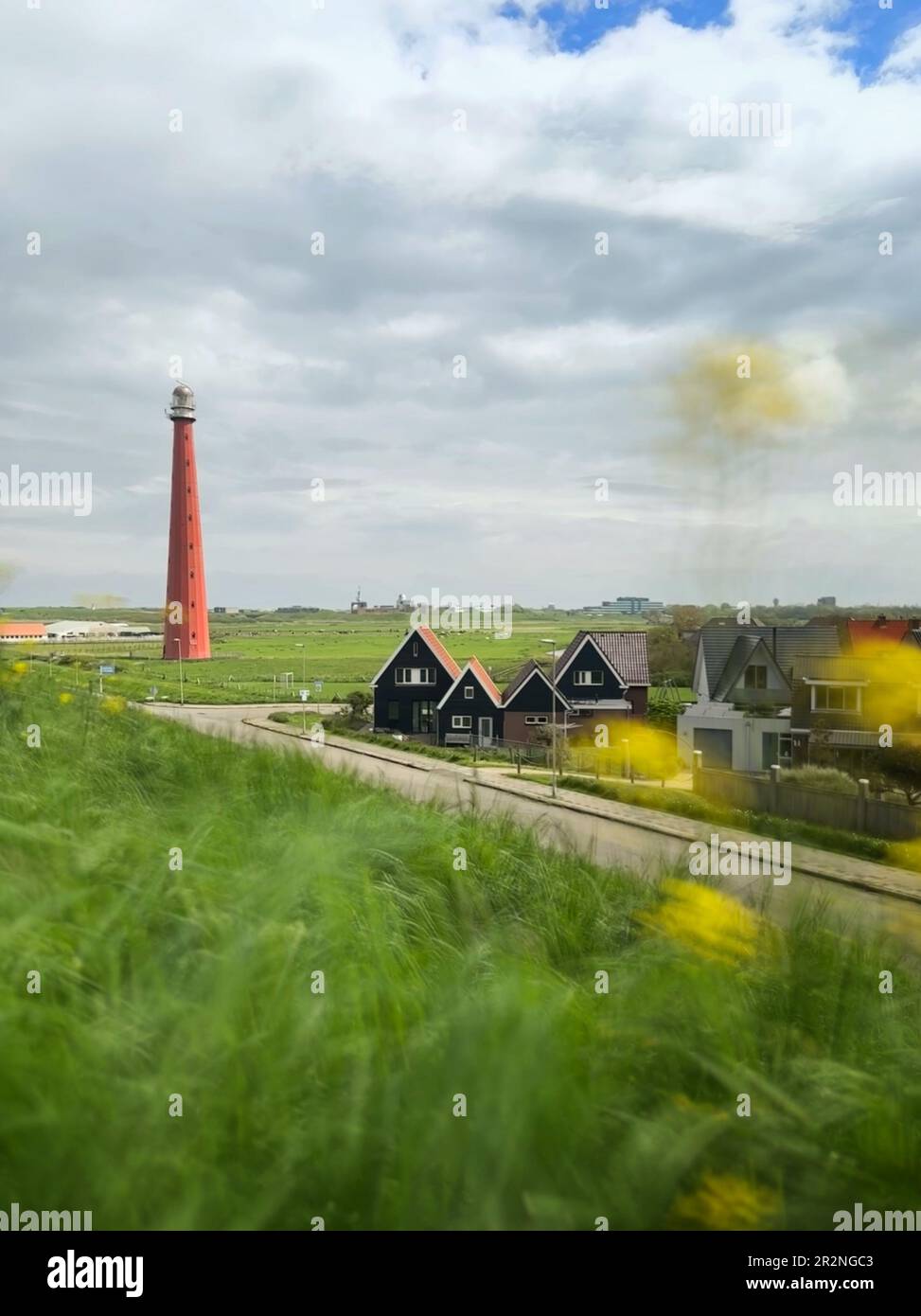 Faro di Den Helder, chiamato Lange Jaap. Den Helder, Paesi Bassi. Olanda. Foto Stock