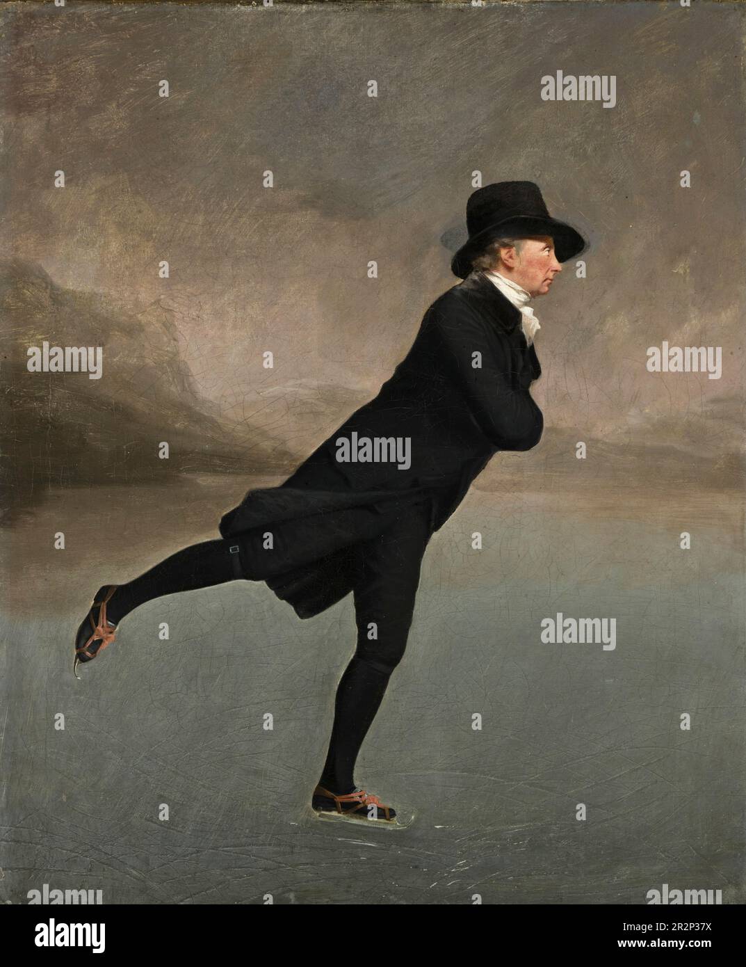 Revd Dr Robert Walker (1755 - 1808) Skating on Duddingston Loch. Sir Henry Raeburn. c1795. Foto Stock