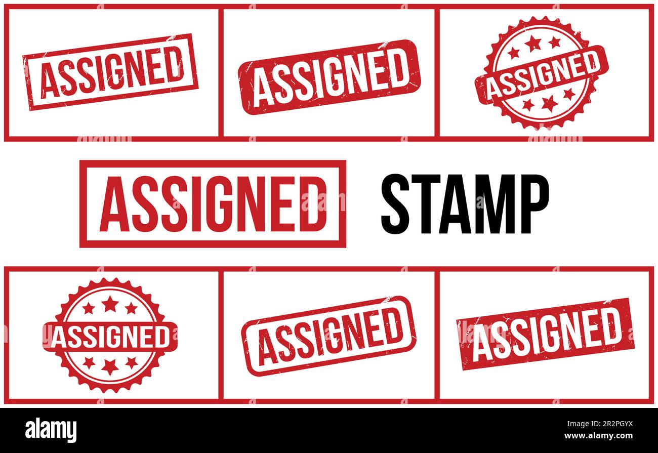 Vettore set timbro in gomma assegnato Illustrazione Vettoriale